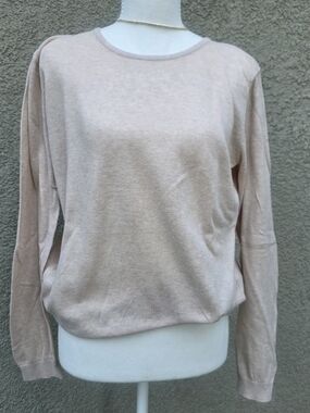 Laura Scott Women's Scoopneck Lightweight Sweater in Light Blush